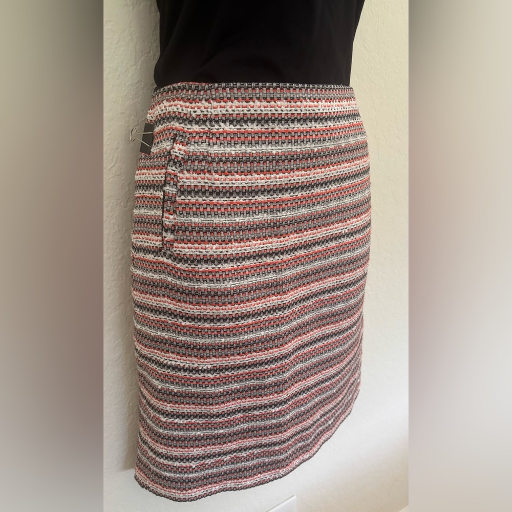 Halogen Red Fiesta Tweed Side Zip Pencil Skirt Size 10 NWT